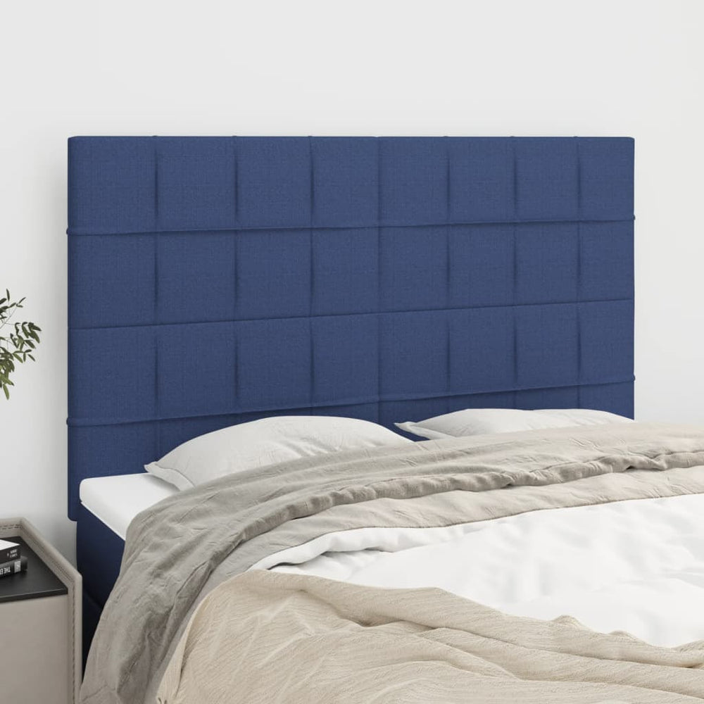 vidaXL Headboard Blue 144x5x118/128 cm Fabric