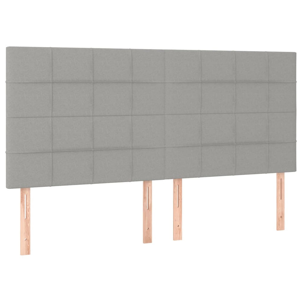 vidaXL Headboard Light Gray 160 x 5 x 118/128 cm Fabric
