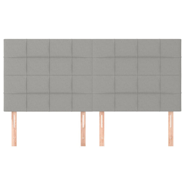 vidaXL Headboard Light Gray 160 x 5 x 118/128 cm Fabric