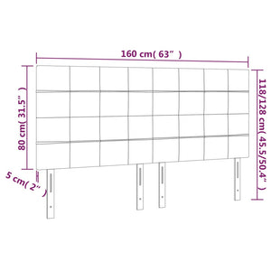 vidaXL Headboard Black 160 x 5 x 118/128 cm Fabric