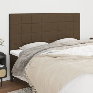 vidaXL Headboard Dark Brown 160 x 5 x 118/128 cm Fabric