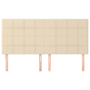 vidaXL Headboard Cream 160x5x118/128 cm Fabric