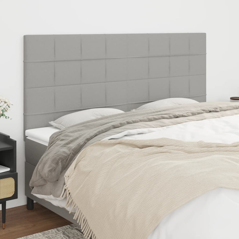 vidaXL Headboard Light Gray 180 x 5 x 118/128 cm Fabric
