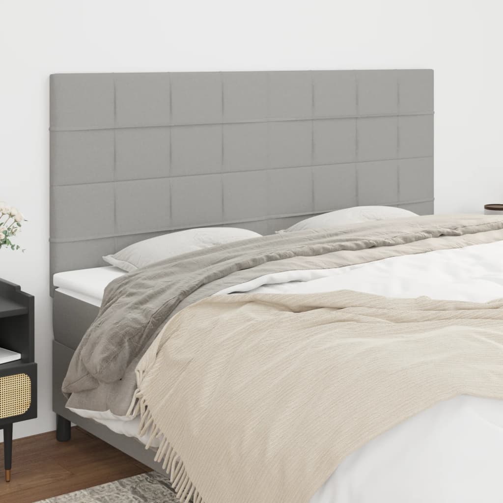 vidaXL Headboard Light Gray 180 x 5 x 118/128 cm Fabric