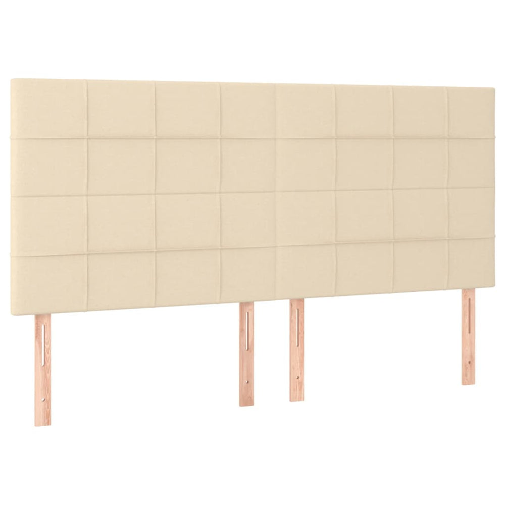 vidaXL Headboard Cream 180x5x118/128 cm Fabric