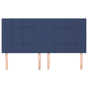 vidaXL Headboard Blue 180x5x118/128 cm Fabric