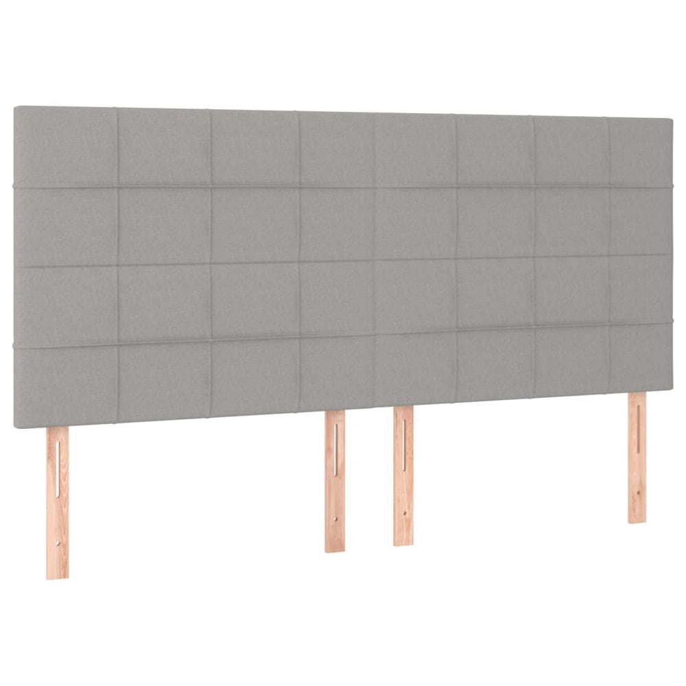 vidaXL Headboard Light Gray 200 x 5 x 118/128 cm Fabric