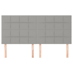 vidaXL Headboard Light Gray 200 x 5 x 118/128 cm Fabric