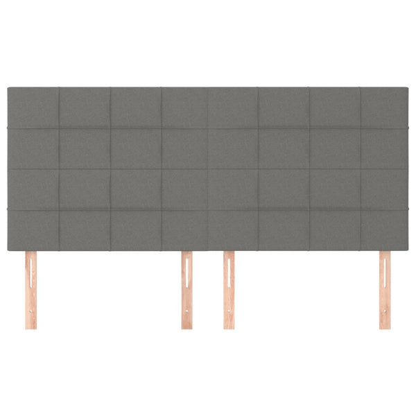 vidaXL Headboard Dark Grey 200 x 5 x 118/128 cm Fabric