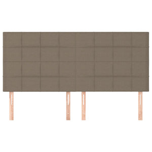 vidaXL Headboard Taupe 200 x 5 x 118/128 cm Fabric
