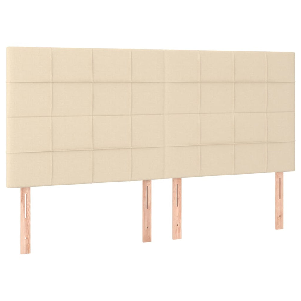 vidaXL Headboard Cream 200 x 5 x 118/128 cm Fabric