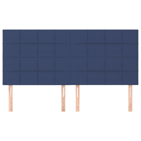 vidaXL Headboard Blue 200 x 5 x 118/128 cm Fabric