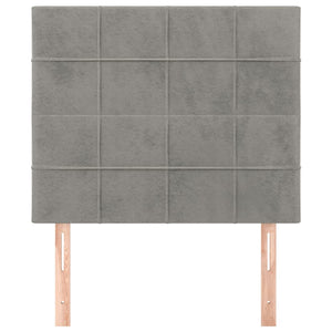 vidaXL Headboard Light Gray 80x5x118/128 cm Velvet