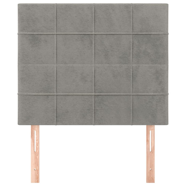vidaXL Headboard Light Gray 80x5x118/128 cm Velvet