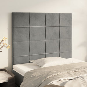 vidaXL Headboard Light Gray 80x5x118/128 cm Velvet
