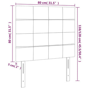 vidaXL Headboard Dark Grey 80 x 5 x 118/128 cm Velvet