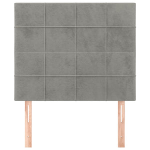 vidaXL Headboard Light Gray 90x5x118/128 cm Velvet