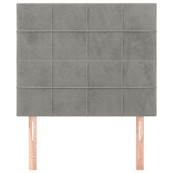 vidaXL Headboard Light Gray 90x5x118/128 cm Velvet
