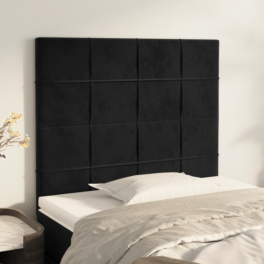 vidaXL Headboard Black 90x5x118/128 cm Velvet