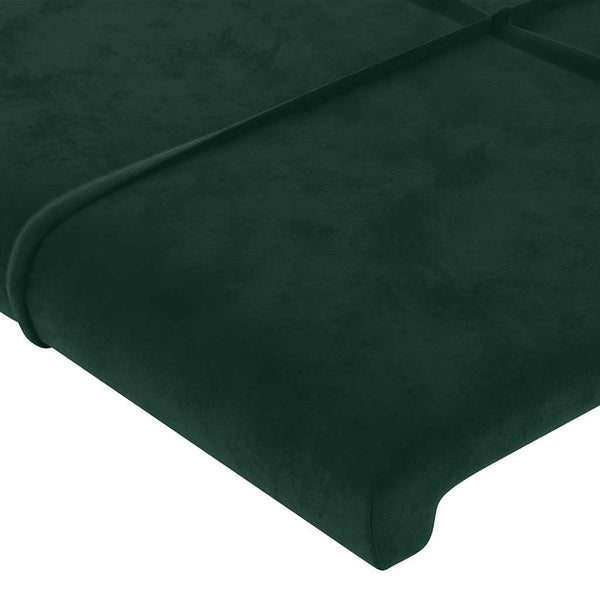 vidaXL Headboard Dark Green 90x5x118/128 cm Velvet