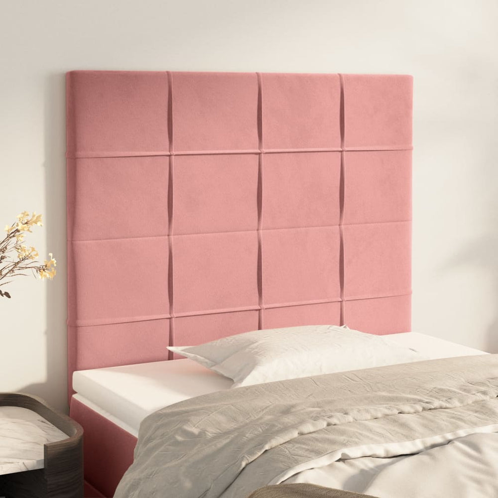 vidaXL Headboard Pink 90x5x118/128 cm Velvet