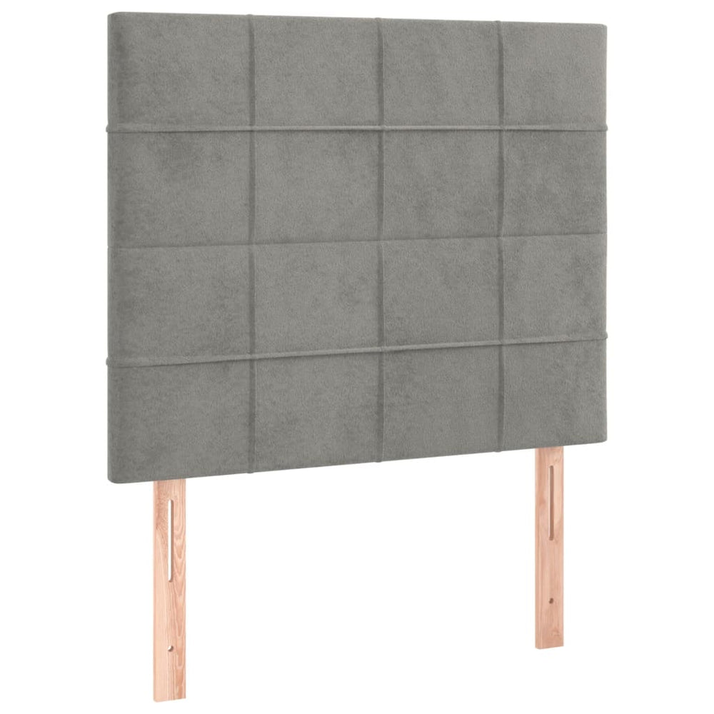 vidaXL Headboard Light Gray 100 x 5 x 118/128 cm Velvet