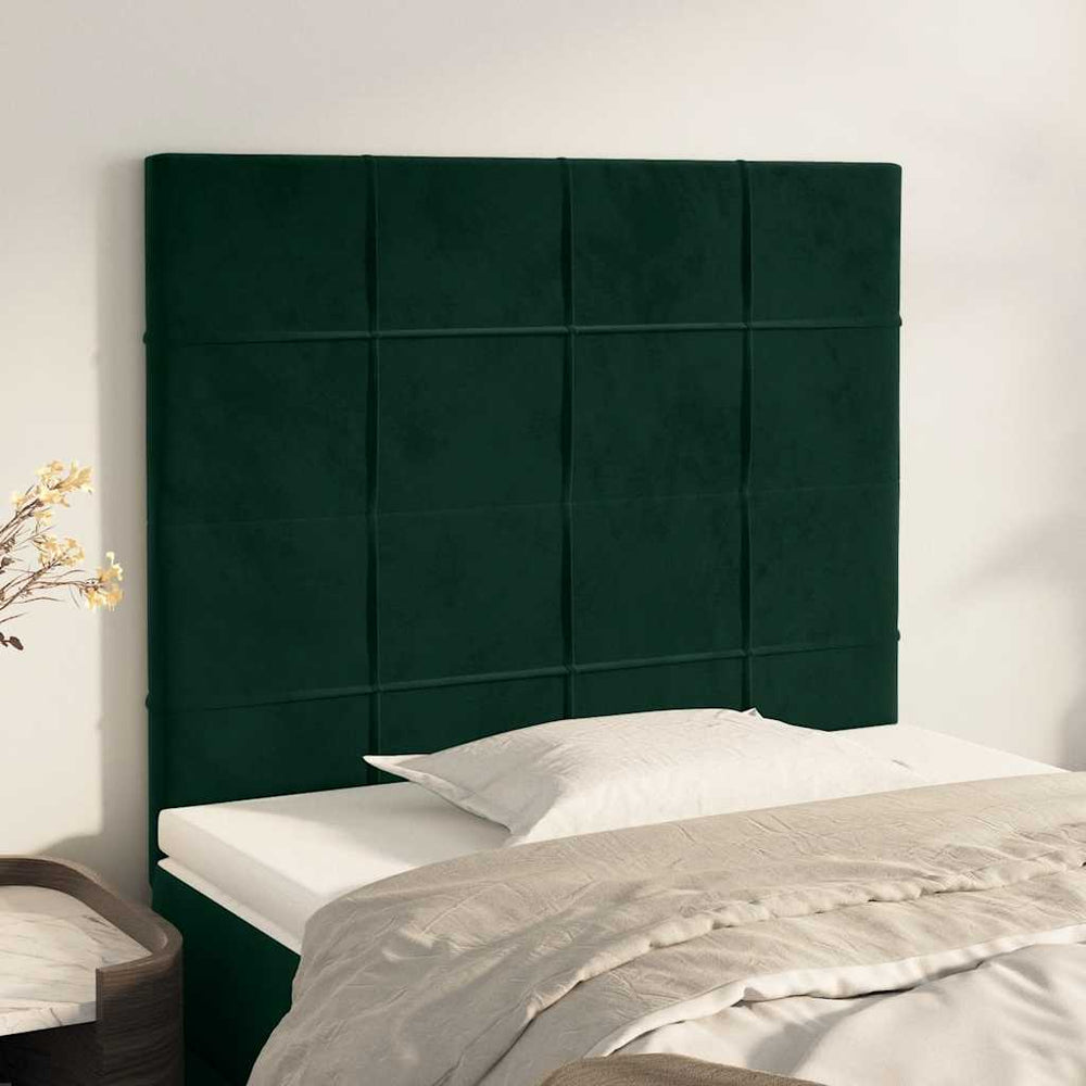vidaXL Headboard Dark Green 100x5x118/128 cm Velvet