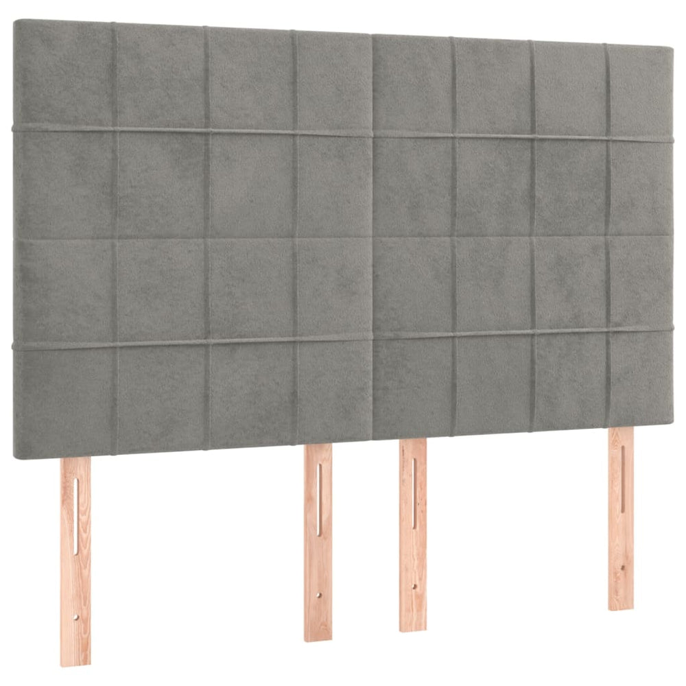 vidaXL Headboard Light Gray 144x5x118/128 cm Velvet