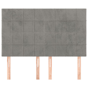 vidaXL Headboard Light Gray 144x5x118/128 cm Velvet