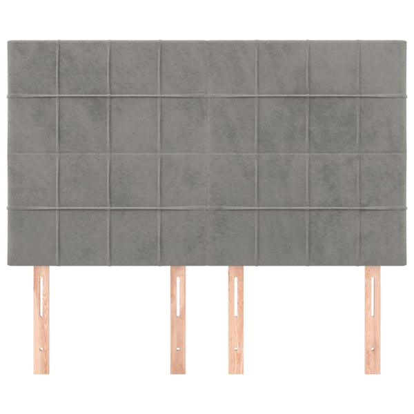 vidaXL Headboard Light Gray 144x5x118/128 cm Velvet