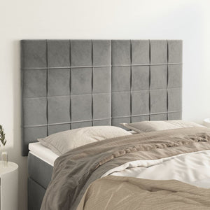 vidaXL Headboard Light Gray 144x5x118/128 cm Velvet