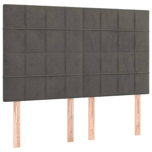 vidaXL Headboard Dark Grey 144 x 5 x 118/128 cm Velvet