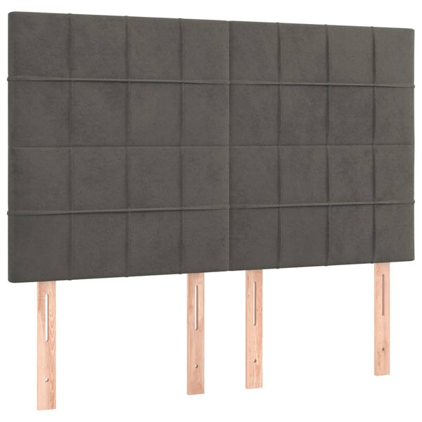 vidaXL Headboard Dark Grey 144 x 5 x 118/128 cm Velvet
