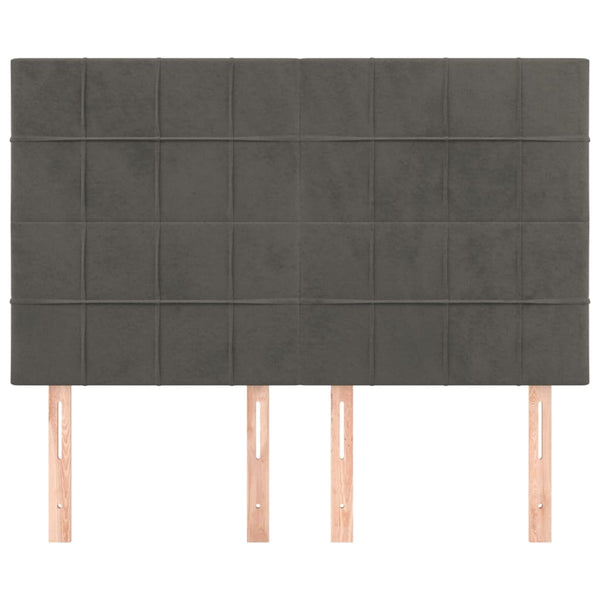 vidaXL Headboard Dark Grey 144 x 5 x 118/128 cm Velvet