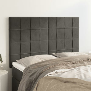 vidaXL Headboard Dark Grey 144 x 5 x 118/128 cm Velvet