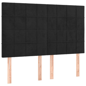 vidaXL Headboard Black 144x5x118/128 cm Velvet