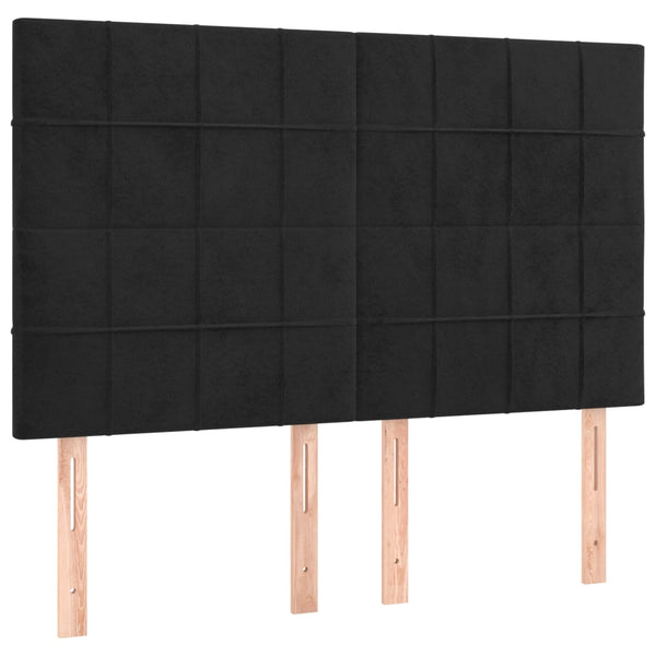 vidaXL Headboard Black 144x5x118/128 cm Velvet