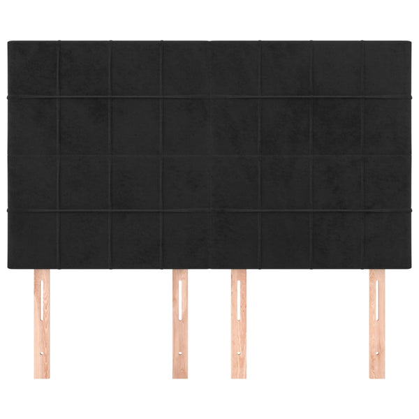 vidaXL Headboard Black 144x5x118/128 cm Velvet