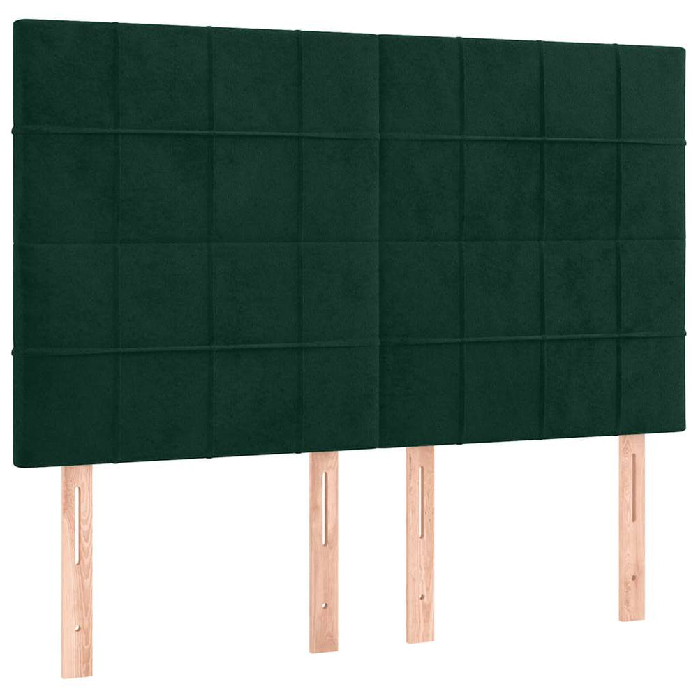 vidaXL Headboard Dark Green 144x5x118/128 cm Velvet