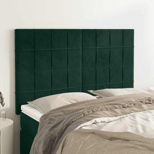 vidaXL Headboard Dark Green 144x5x118/128 cm Velvet