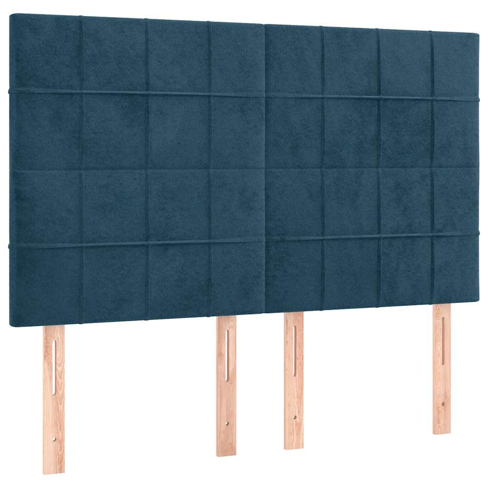 vidaXL Headboard Dark Blue 144x5x118/128 cm Velvet