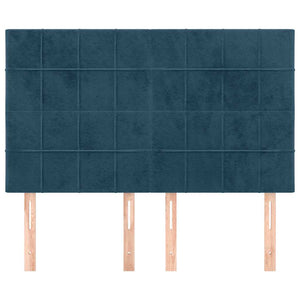 vidaXL Headboard Dark Blue 144x5x118/128 cm Velvet