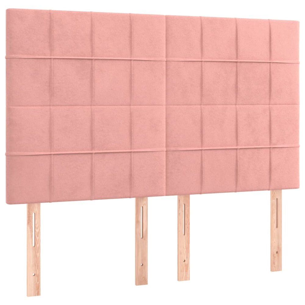 vidaXL Headboard Pink 144x5x118/128 cm Velvet