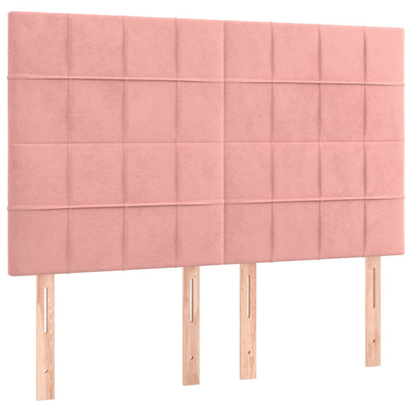 vidaXL Headboard Pink 144x5x118/128 cm Velvet