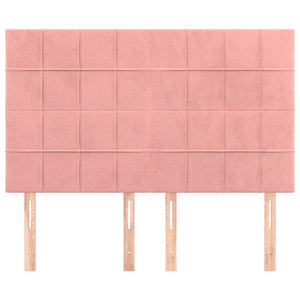 vidaXL Headboard Pink 144x5x118/128 cm Velvet
