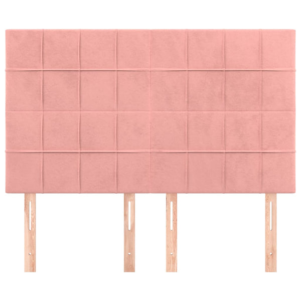 vidaXL Headboard Pink 144x5x118/128 cm Velvet
