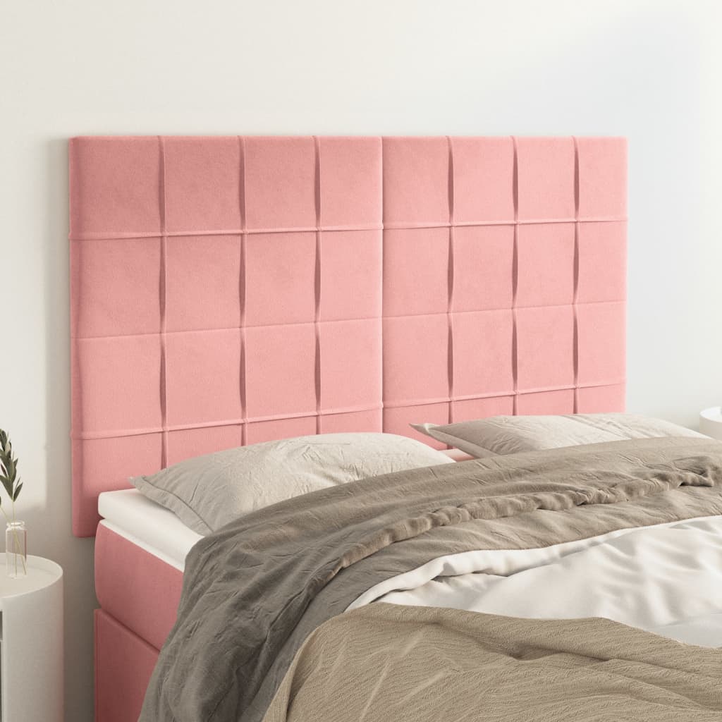 vidaXL Headboard Pink 144x5x118/128 cm Velvet