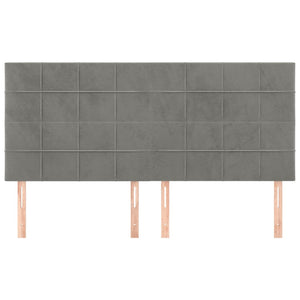 vidaXL Headboard Light Gray 160 x 5 x 118/128 cm Velvet