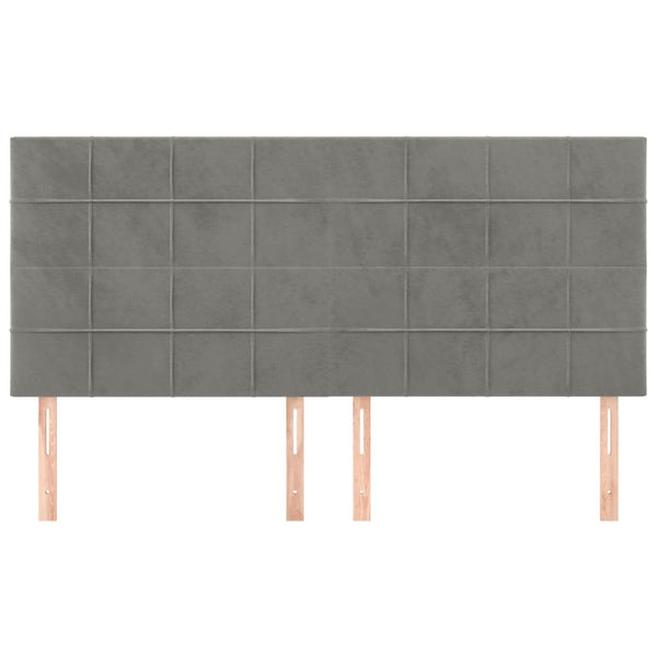 vidaXL Headboard Light Gray 160 x 5 x 118/128 cm Velvet