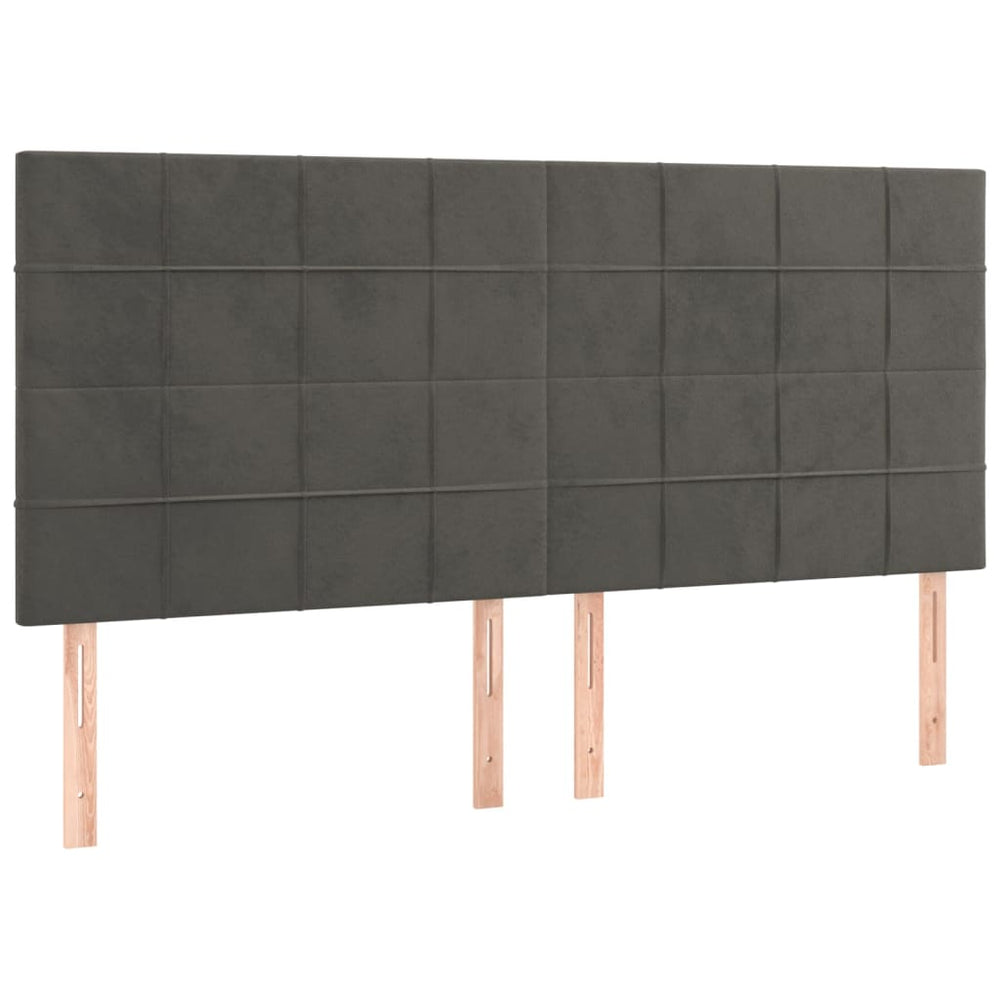 vidaXL Headboard Dark Grey 160 x 5 x 118/128 cm Velvet